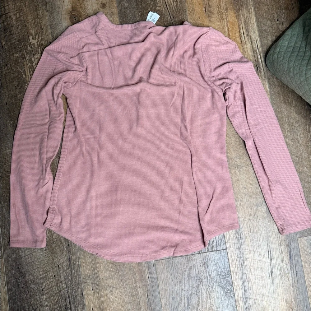 Athleta Waffle Knit Long Sleeve Lounge Top, Size Medium